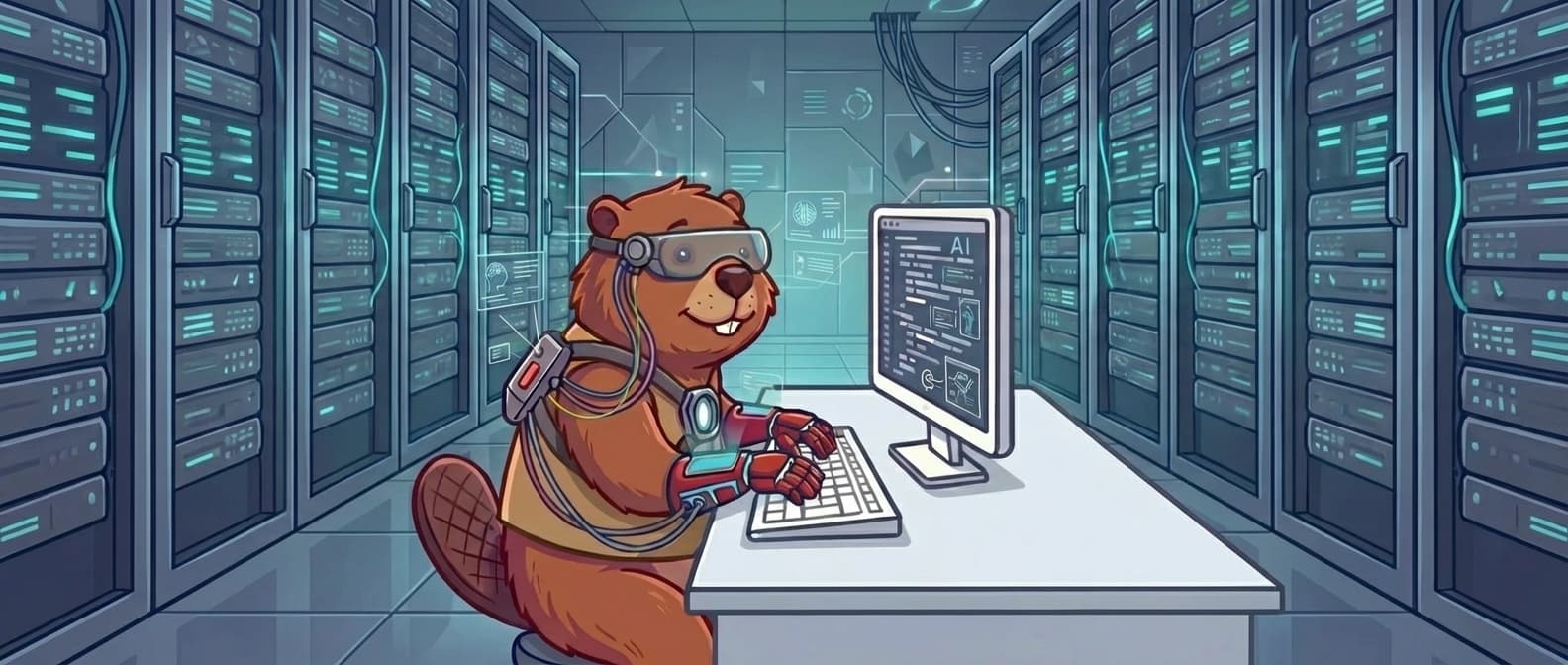 AppZoo - AI-powered beaver building in a high-tech server room